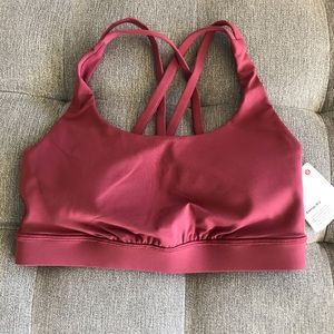NWT Lululemon Energy Bra Mulled Wine